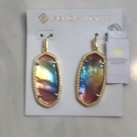 Kendra Scott 14k Gold Plated Elle Drop Earrings Yellow Watercolor Illusion NWT - Picture 9 of 13
